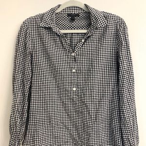 JCREW gingham popover top.